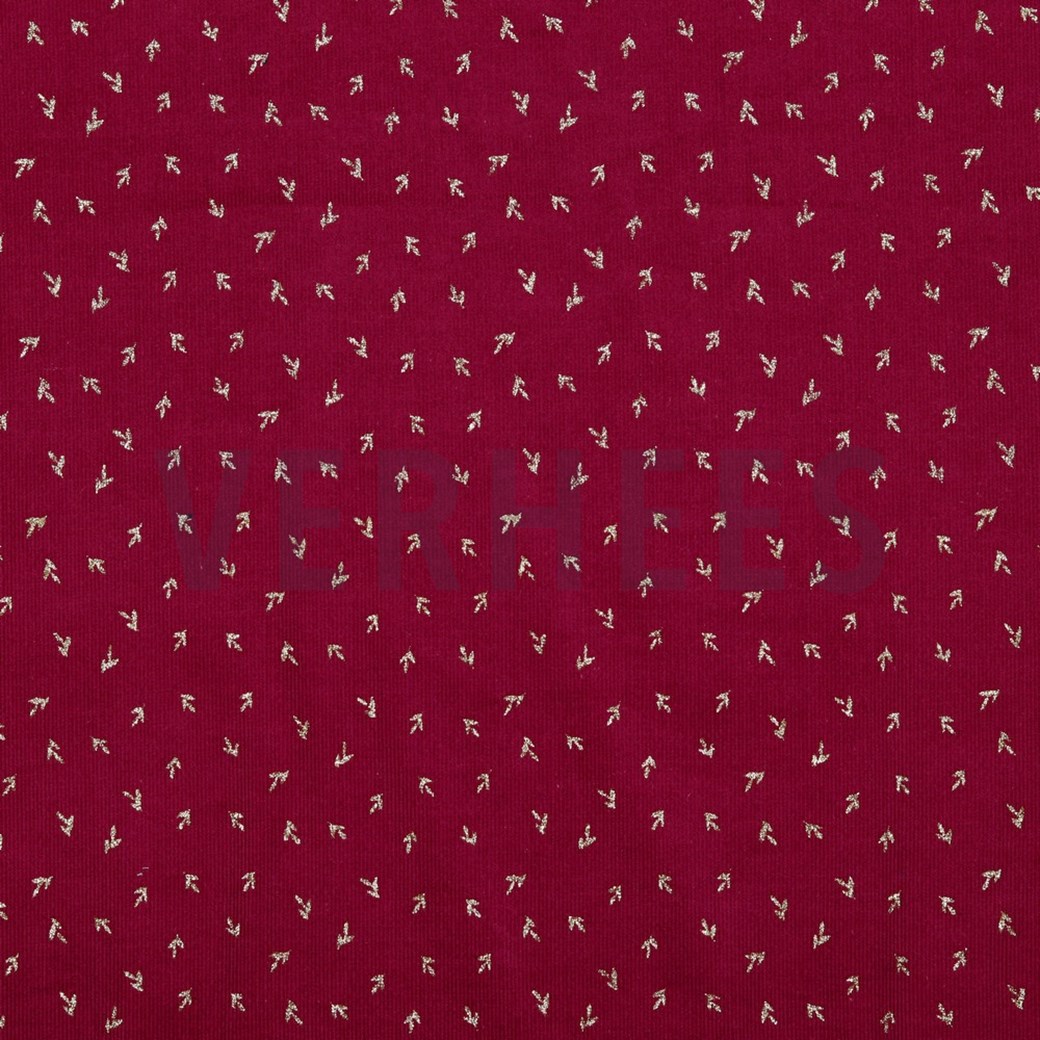 BABYCORD GLITTER SMALL LEAVES BERRY