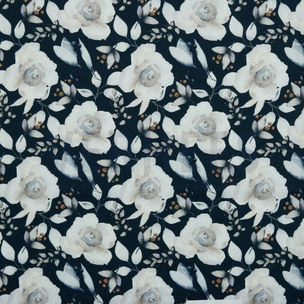 CANVAS DIGITAL FLOWERS NAVY (hover)