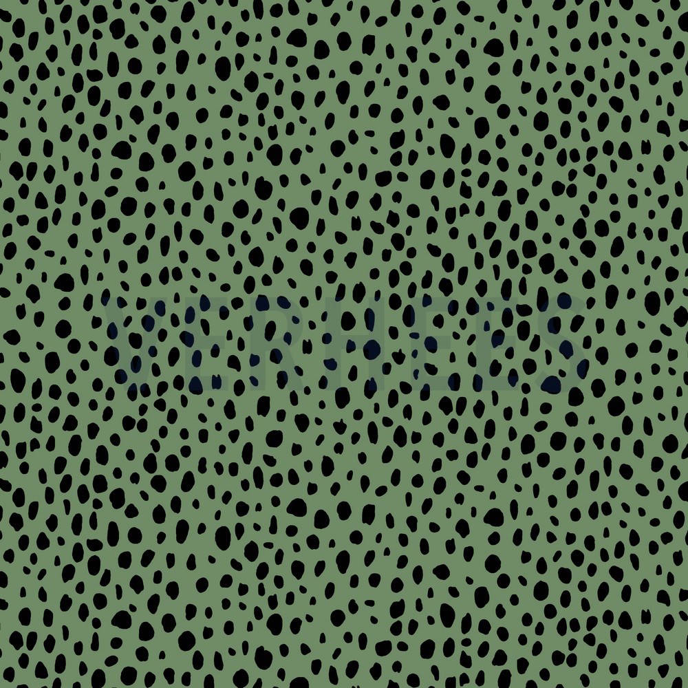 FRENCH TERRY RAIN OF DOTS LIGHT GREEN