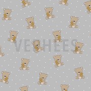 POPLIN GOTS SWEET BEAR LIGHT GREY (thumbnail)