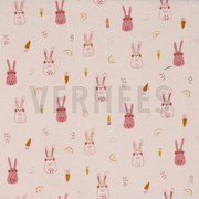 STRETCH TOWELING BUNNIES LIGHT ROSE (thumbnail)