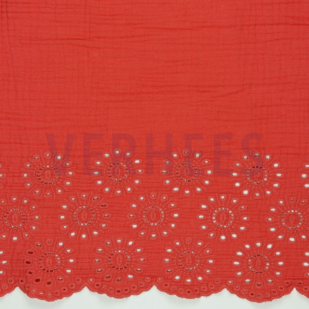 DOUBLE GAUZE BORDER 1-SIDE CORAL