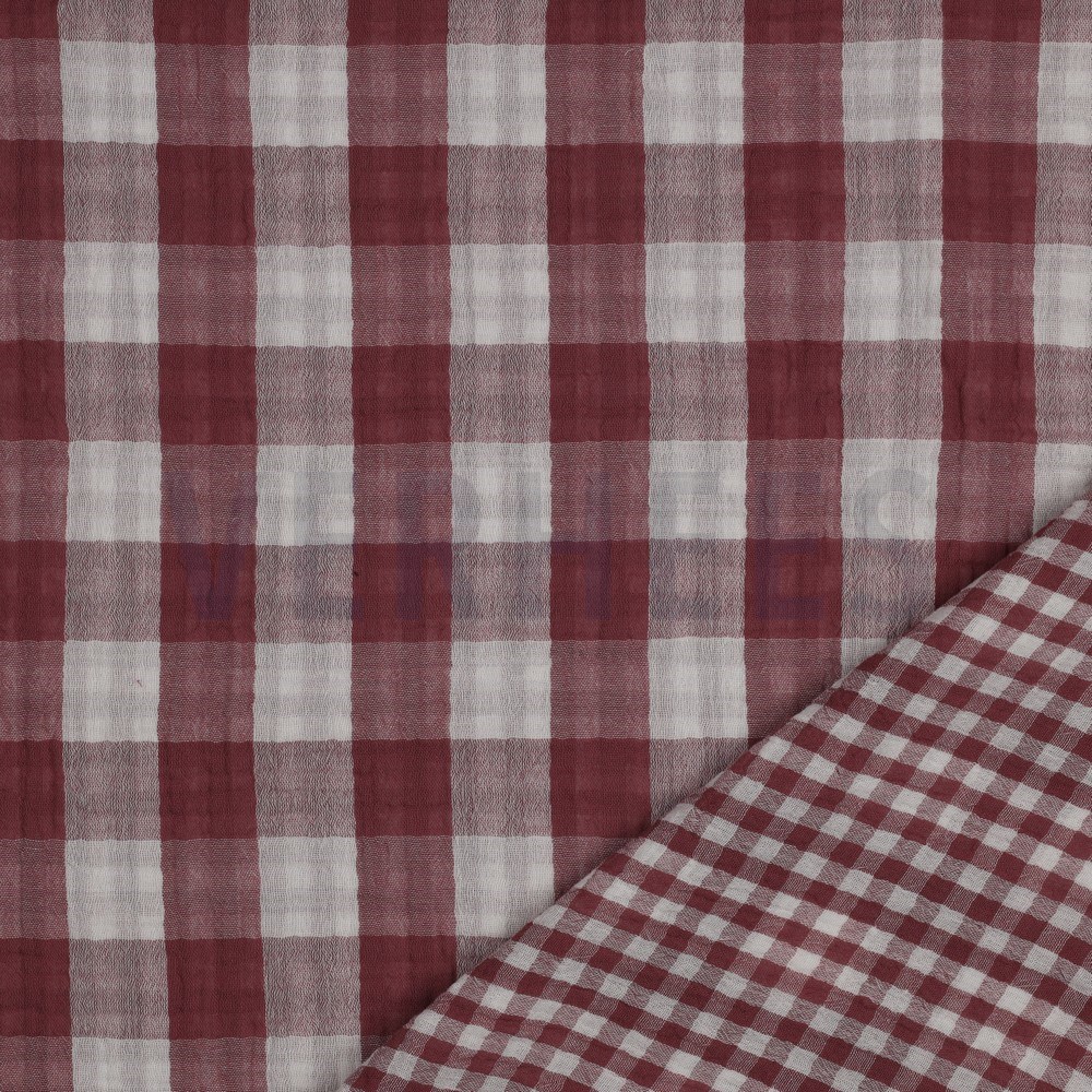DOUBLE GAUZE DOUBLE SIDED CHECKS ROSEWOOD (hover)