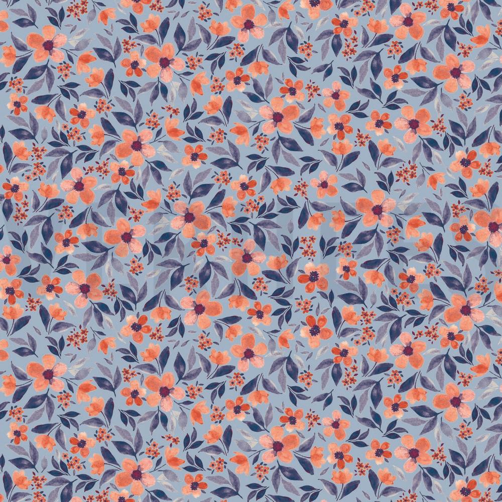 JERSEY DIGITAL FLOWERS BABY BLUE