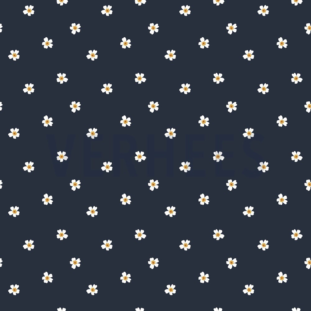 FRENCH TERRY FLOWERS NAVY (hover)