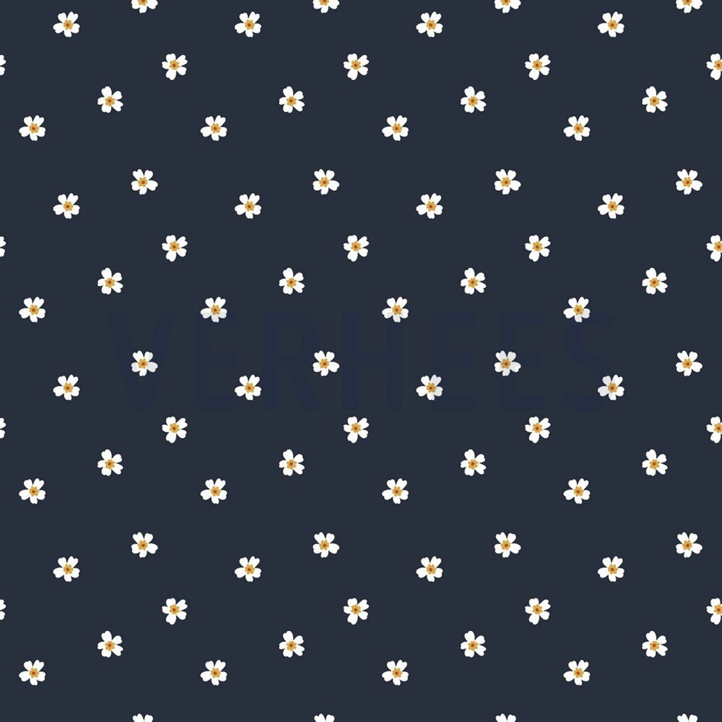 FRENCH TERRY FLOWERS NAVY