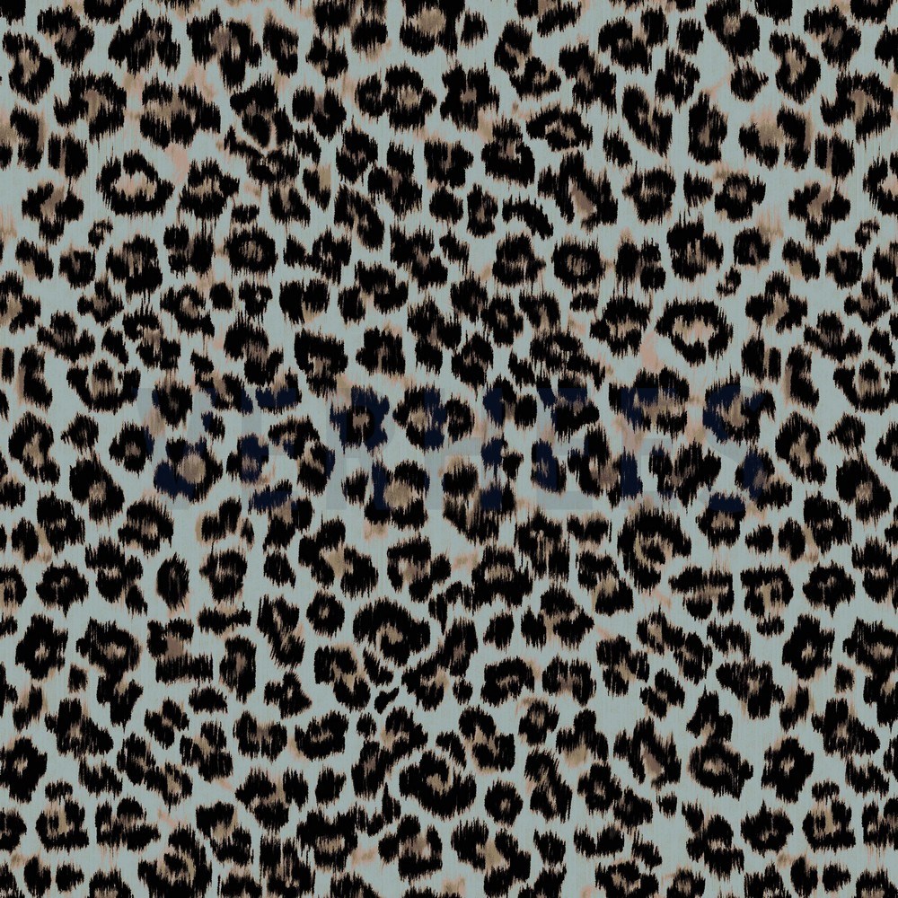 FRENCH TERRY DIGITAL ANIMAL SKIN TEAL