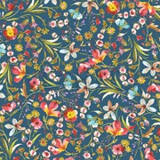 VISCOSE JERSEY DIGITAL FLOWERS PETROL (thumbnail)