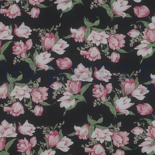 CHIFFON FLOWERS BLACK / PINK (hover)