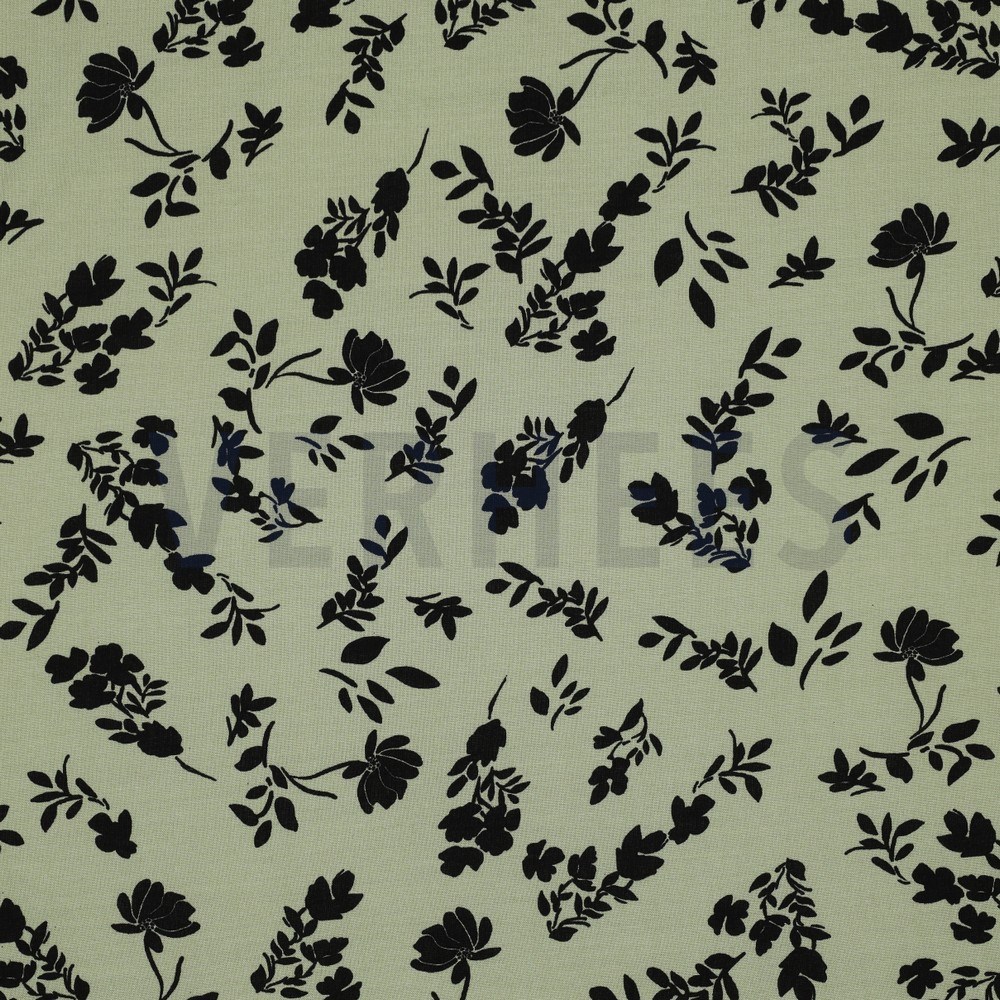 PRINTED VISCOSE FLOWERS LIGHT GREEN (hover)