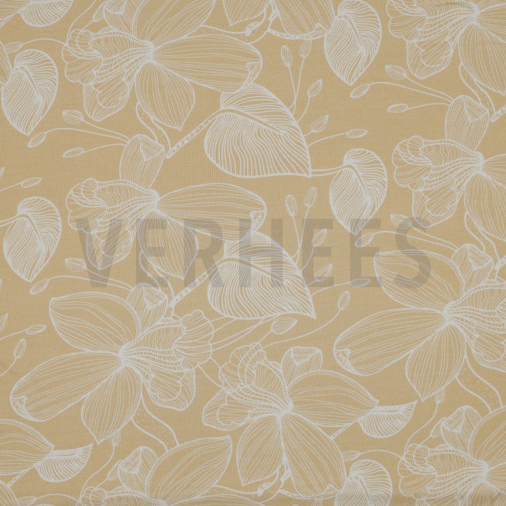 PRINTED VISCOSE FLOWERS SOFT YELLOW (hover)