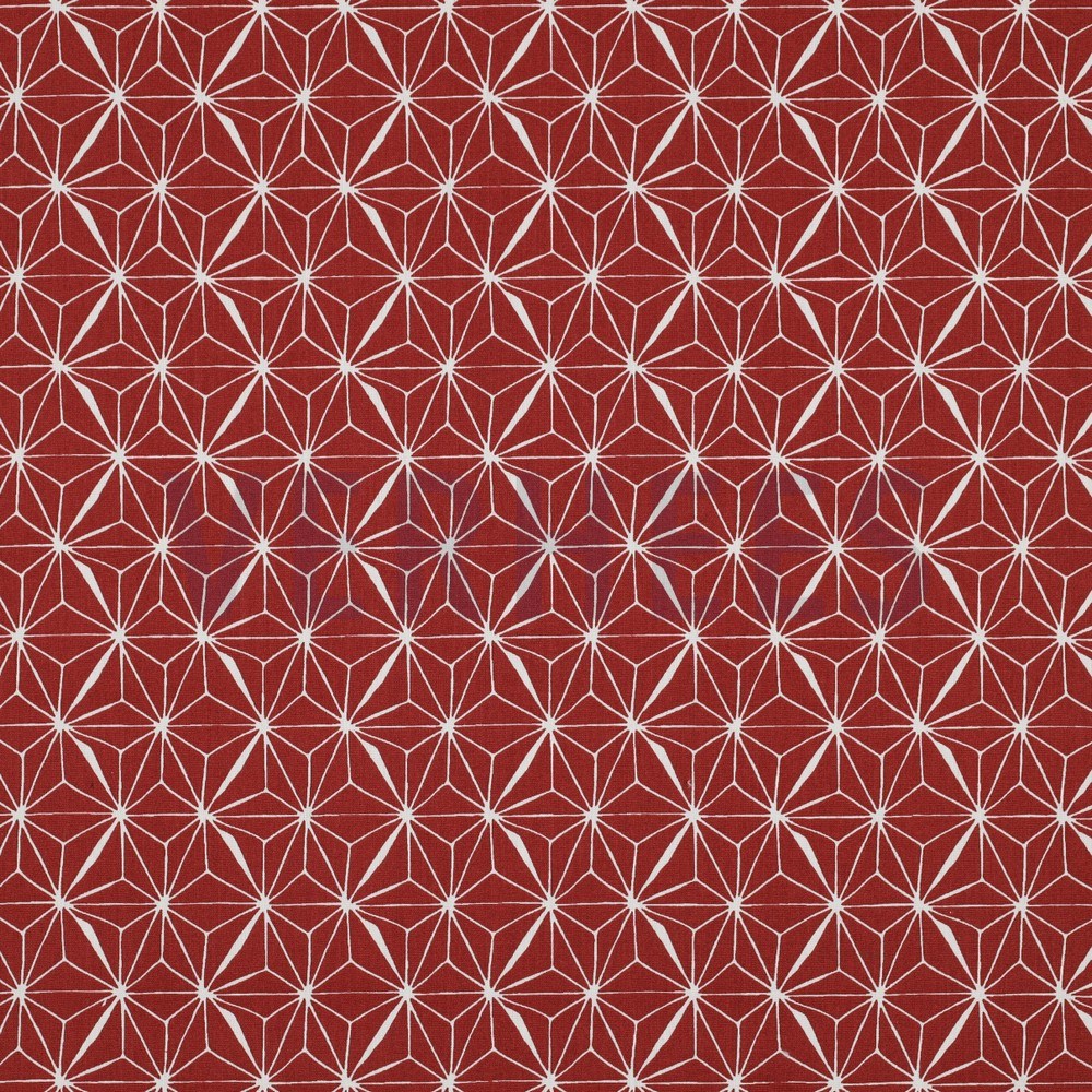 COATED COTTON ABSTRACT BRICK RED (hover)