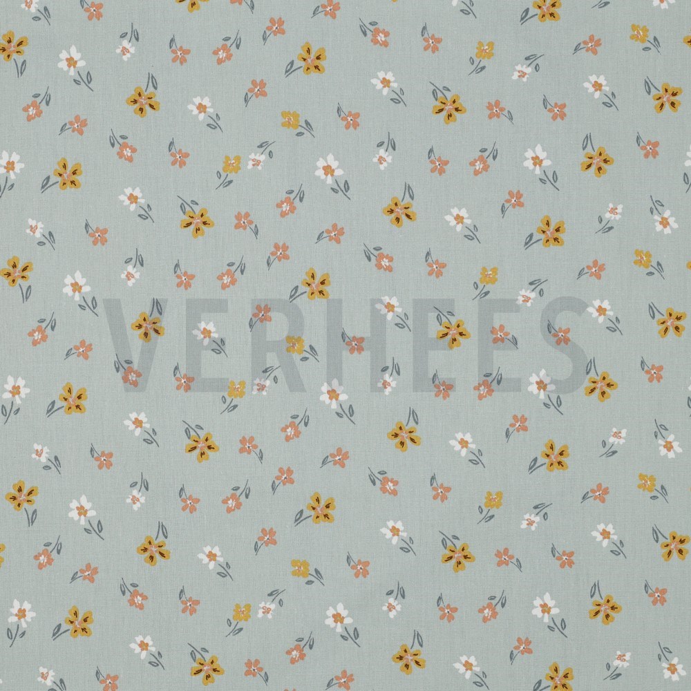 COATED COTTON FLOWERS TEAL