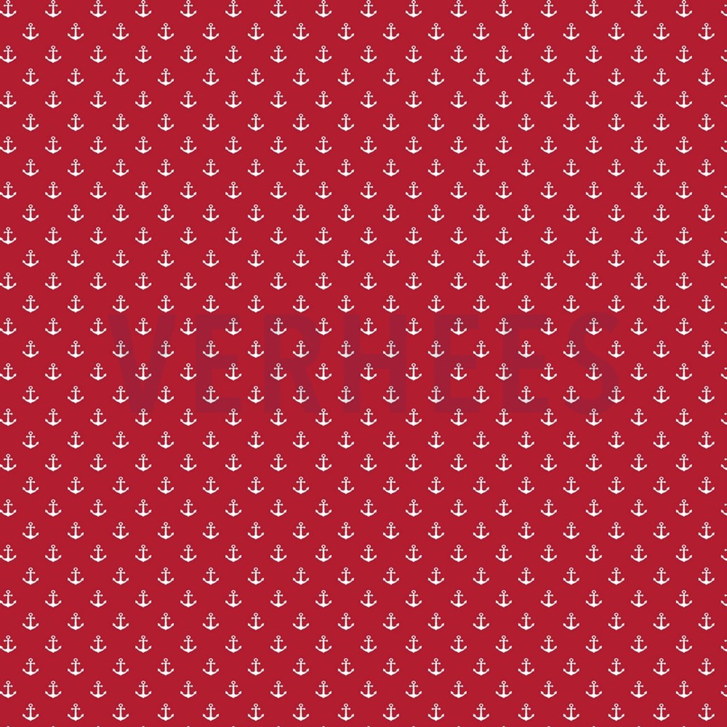 COATED COTTON PETIT ANCHOR RED