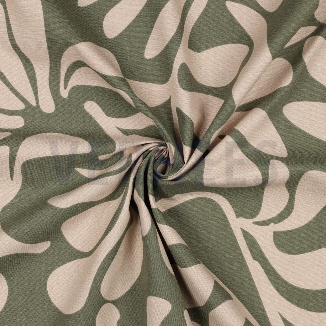 CANVAS VINTAGE LEAVES ARMY GREEN #2