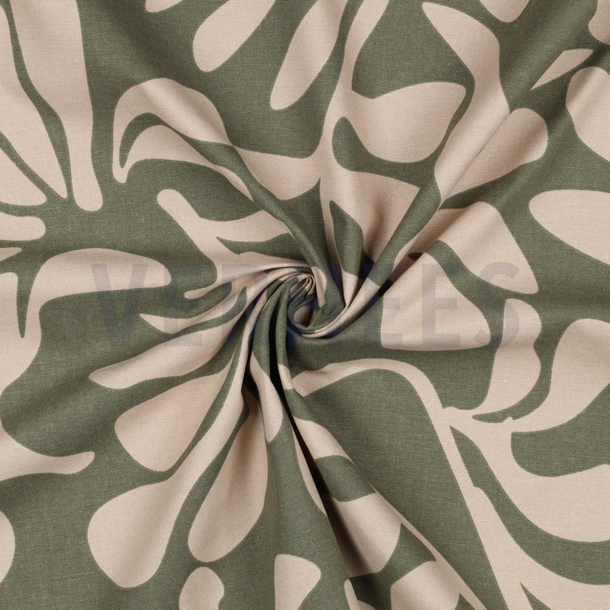 CANVAS VINTAGE LEAVES ARMY GREEN (high resolution) #2