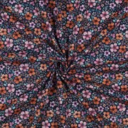 FINE POPLIN DIGITAL FLOWERS NAVY (thumbnail) #2