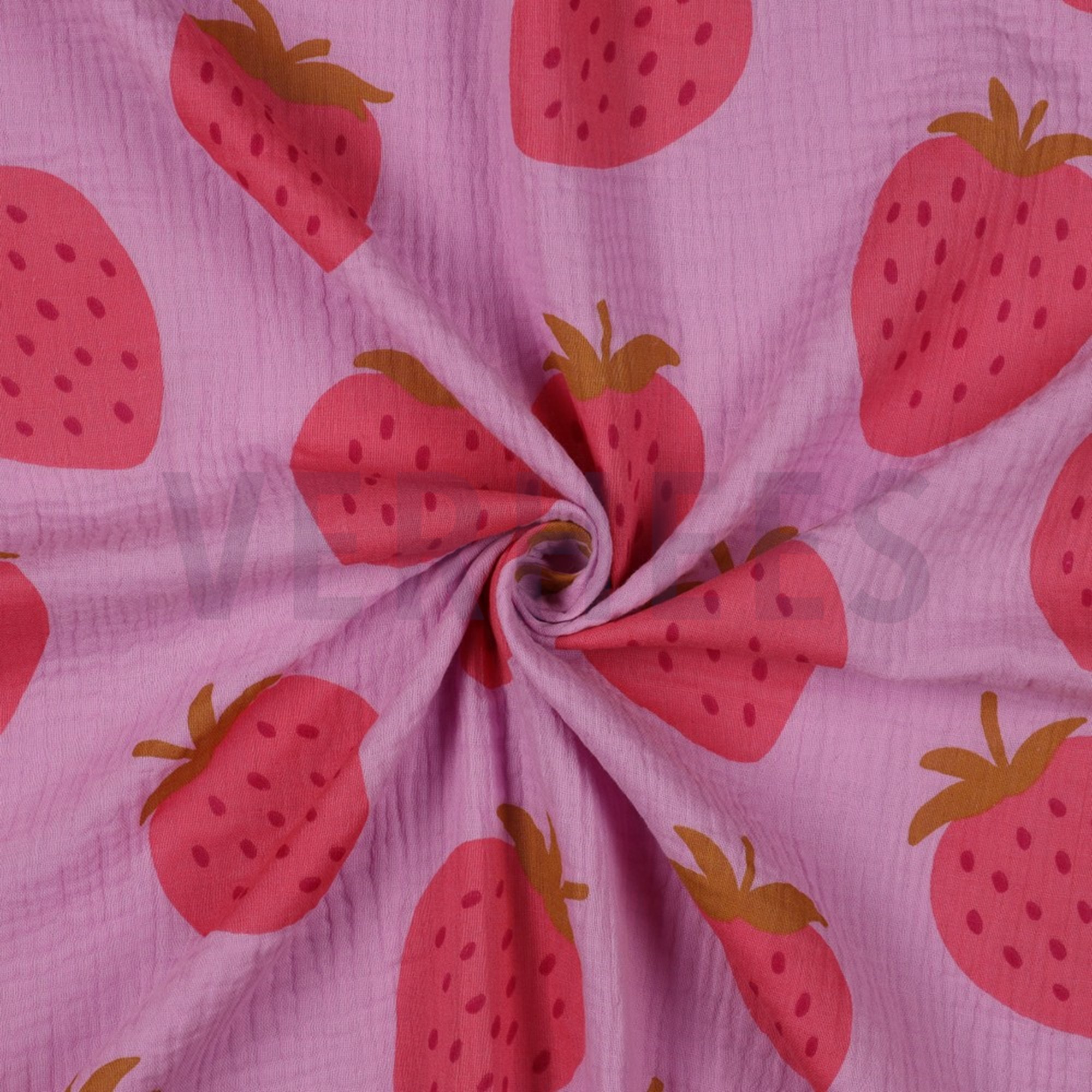 DOUBLE GAUZE STRAWBERRIES PINK (high resolution) #2