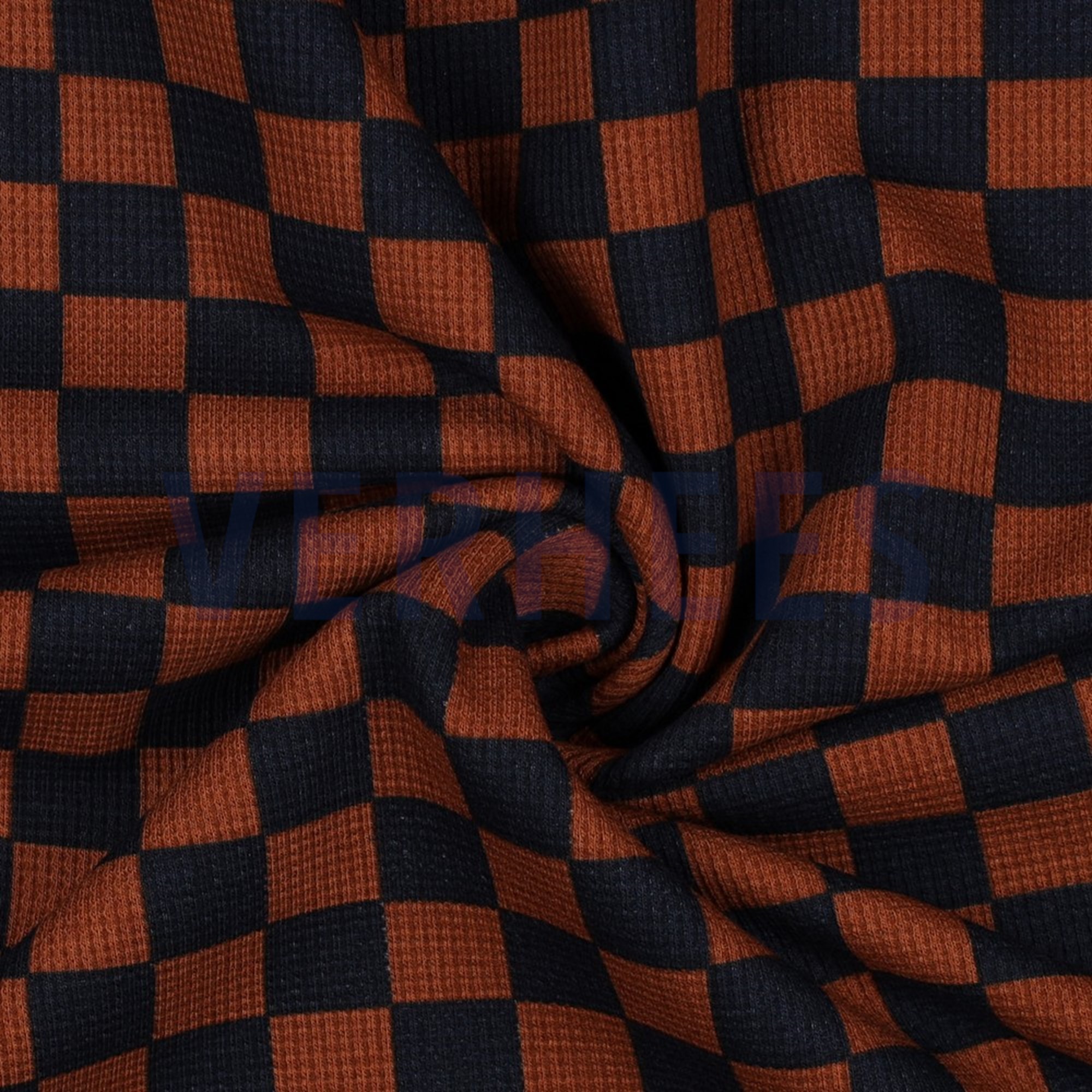 KNITTED WAFFLE CHECK BROWN (high resolution) #2