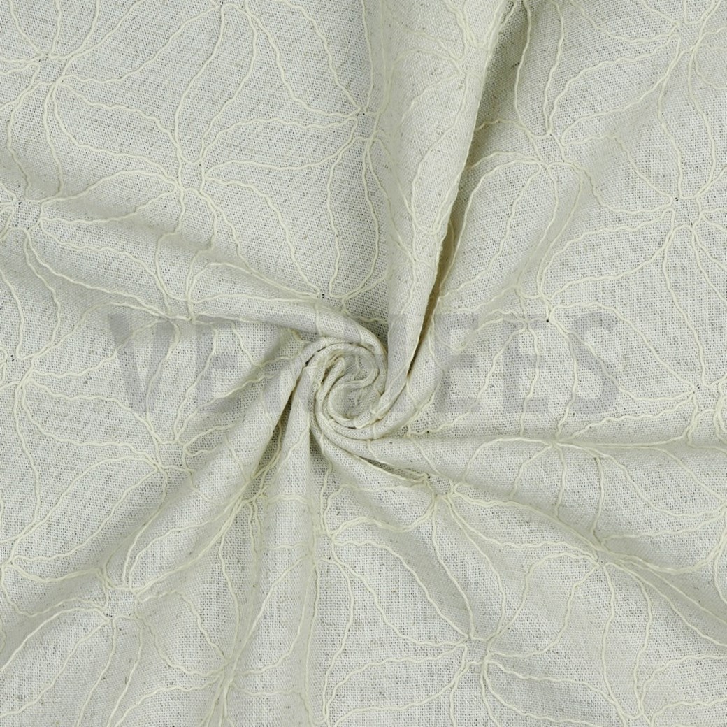 LINEN VISCOSE EMBROIDERY NATURAL #2