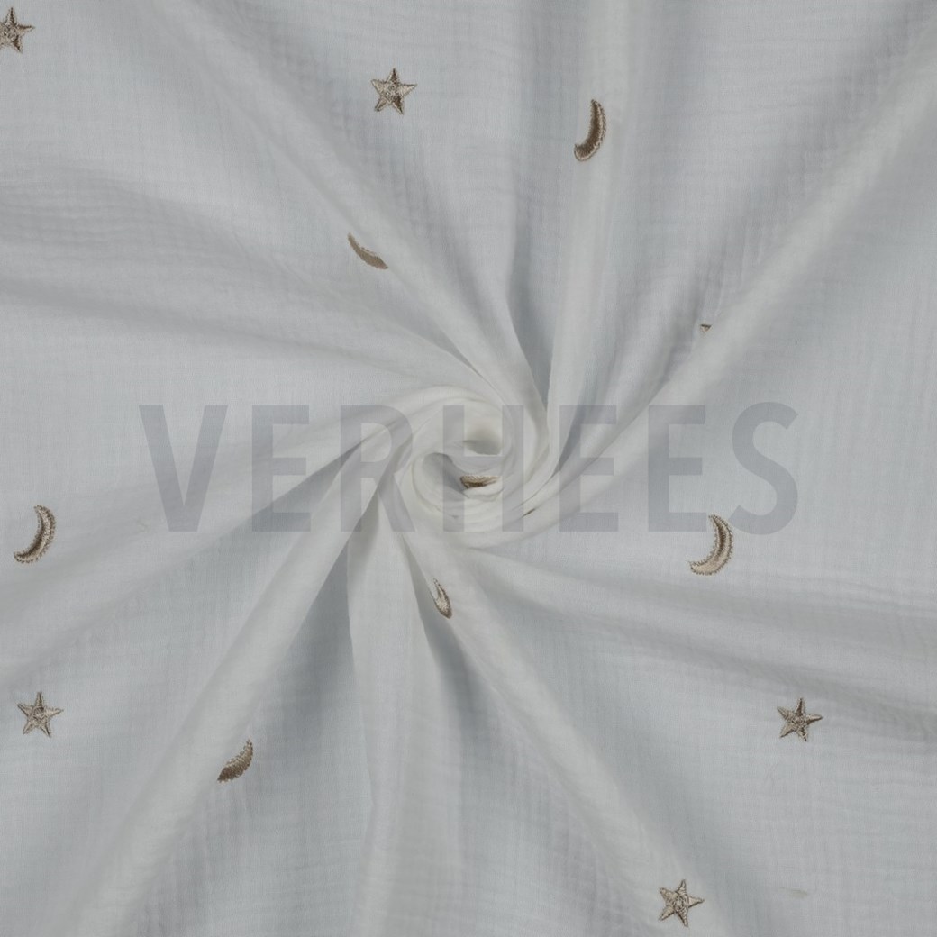 DOUBLE GAUZE EMBROIDERY STARS OFF-WHITE #2