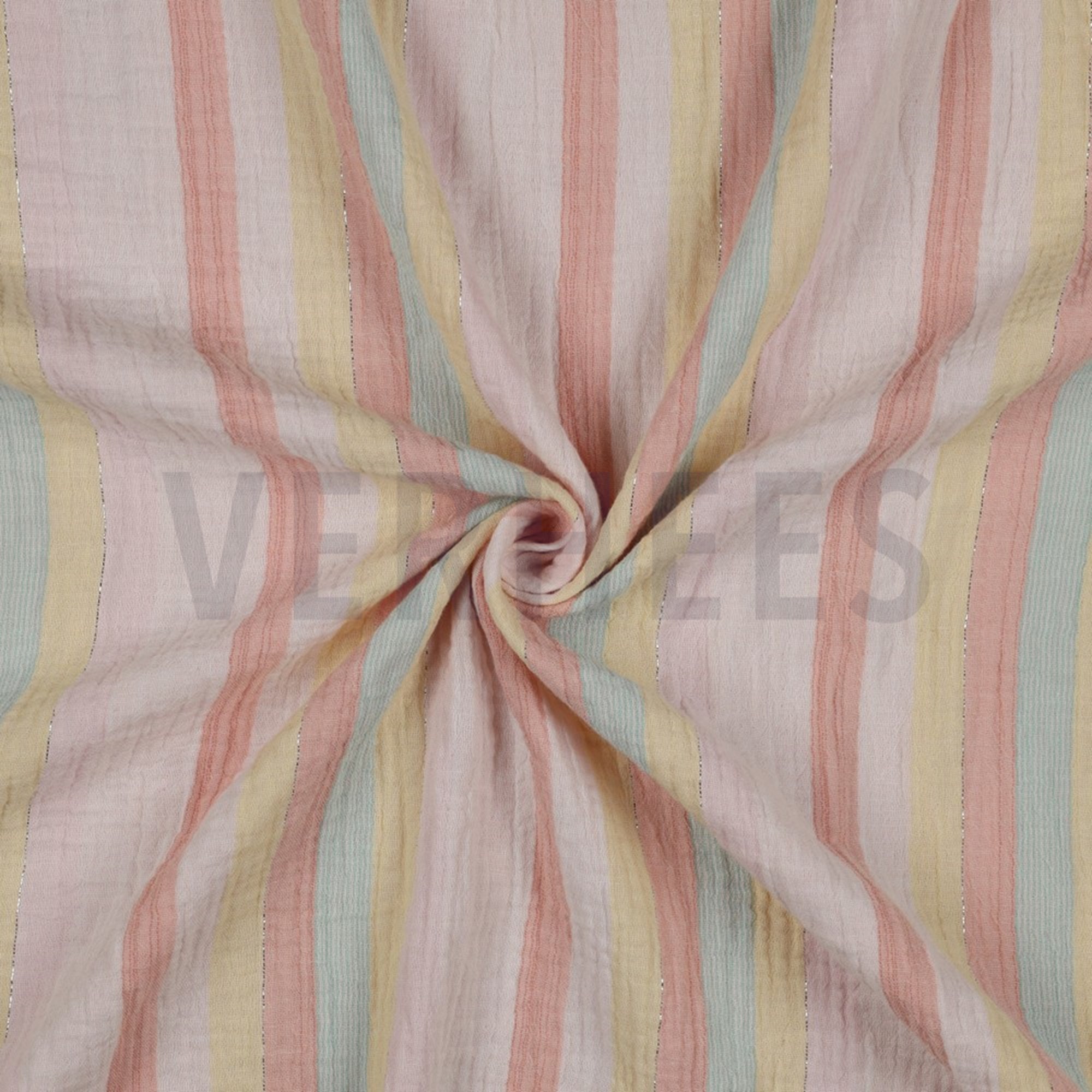 DOUBLE GAUZE YARN DYED STRIPES LUREX CORAL (high resolution) #2