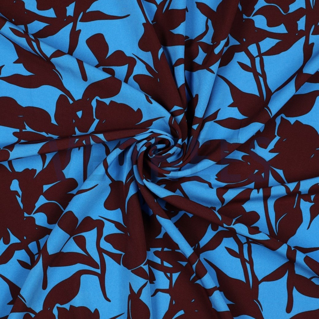 MAGNOLIA STRETCH GRAPHIC BROWN / BLUE #2