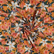 VISCOSE POPLIN STRETCH DIGITAL FLOWERS ORANGE (thumbnail) #2