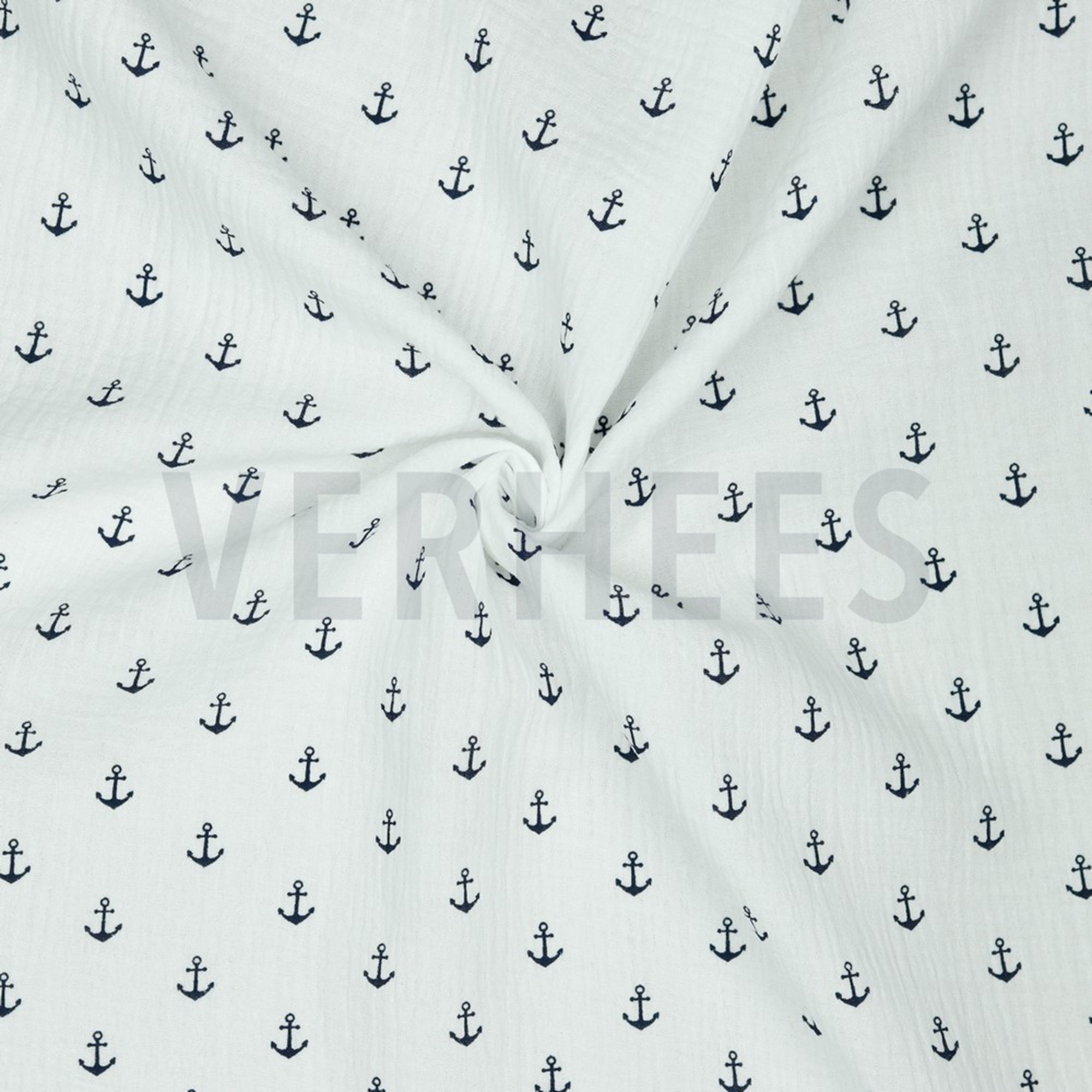 DOUBLE GAUZE ANCHOR WHITE/NAVY (high resolution) #2