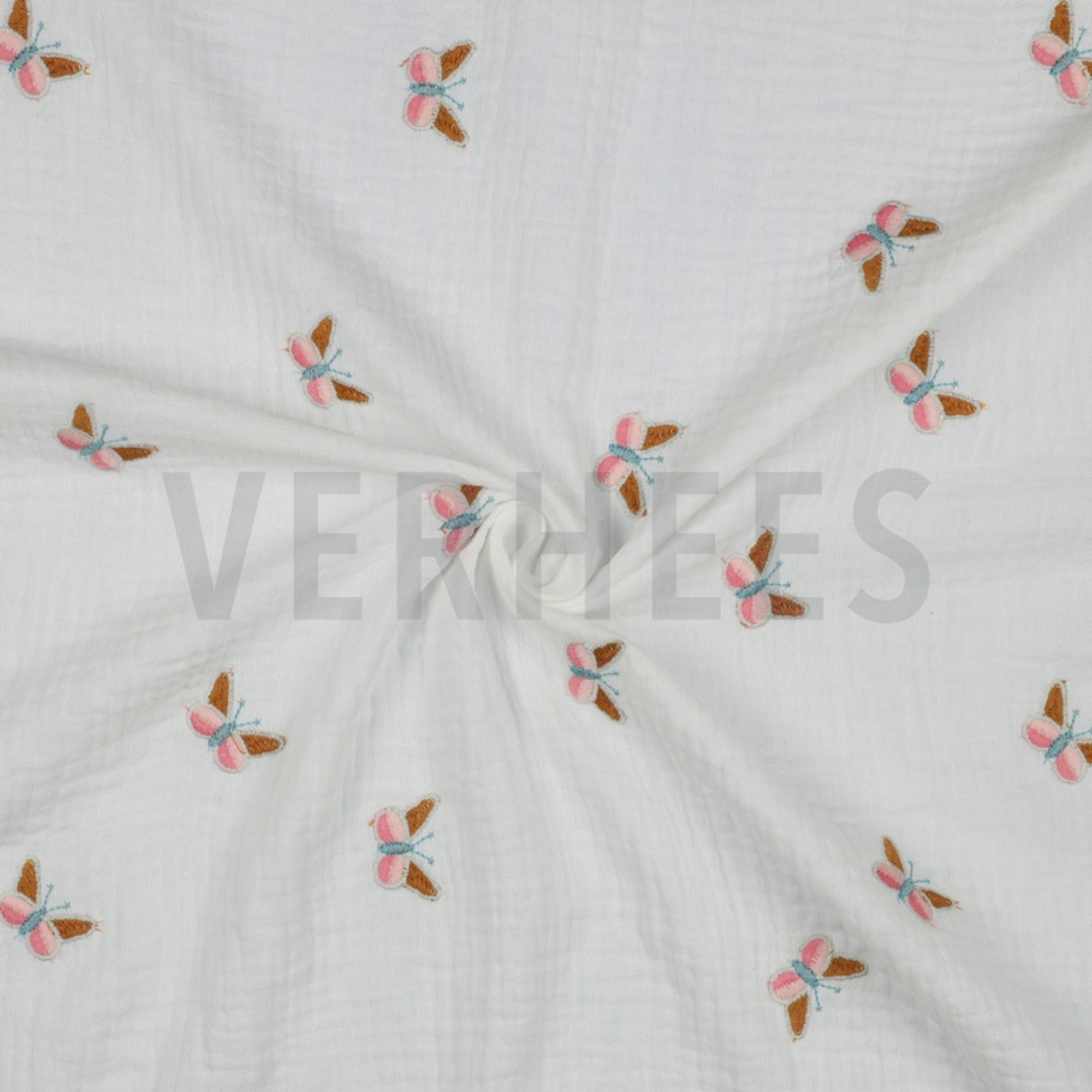 DOUBLE GAUZE EMBROIDERY BUTTERFLY OFF-WHITE (high resolution) #2