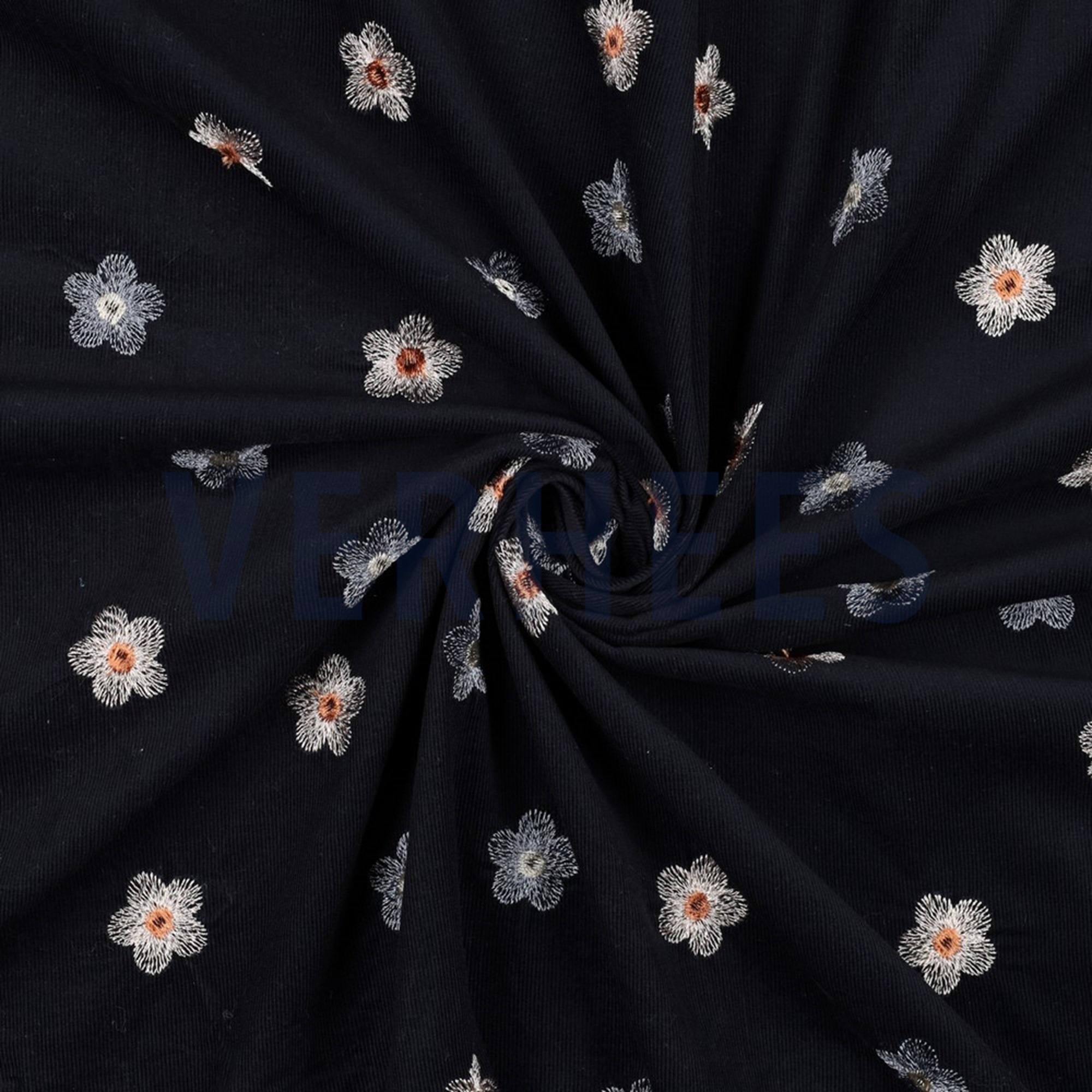 BABYCORD 21W EMBROIDERY FLOWER NAVY (high resolution) #2