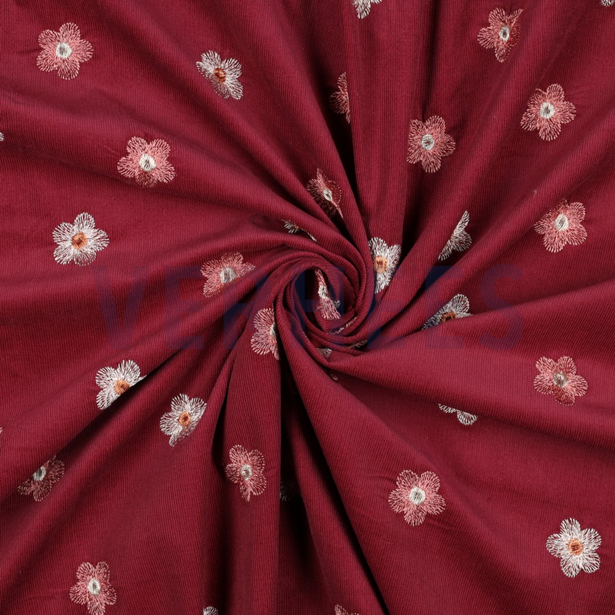BABYCORD 21W EMBROIDERY FLOWER BORDEAUX (high resolution) #2