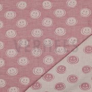 DOUBLE GAUZE JACQUARD SMILEY PINK / ECRU (thumbnail) #2