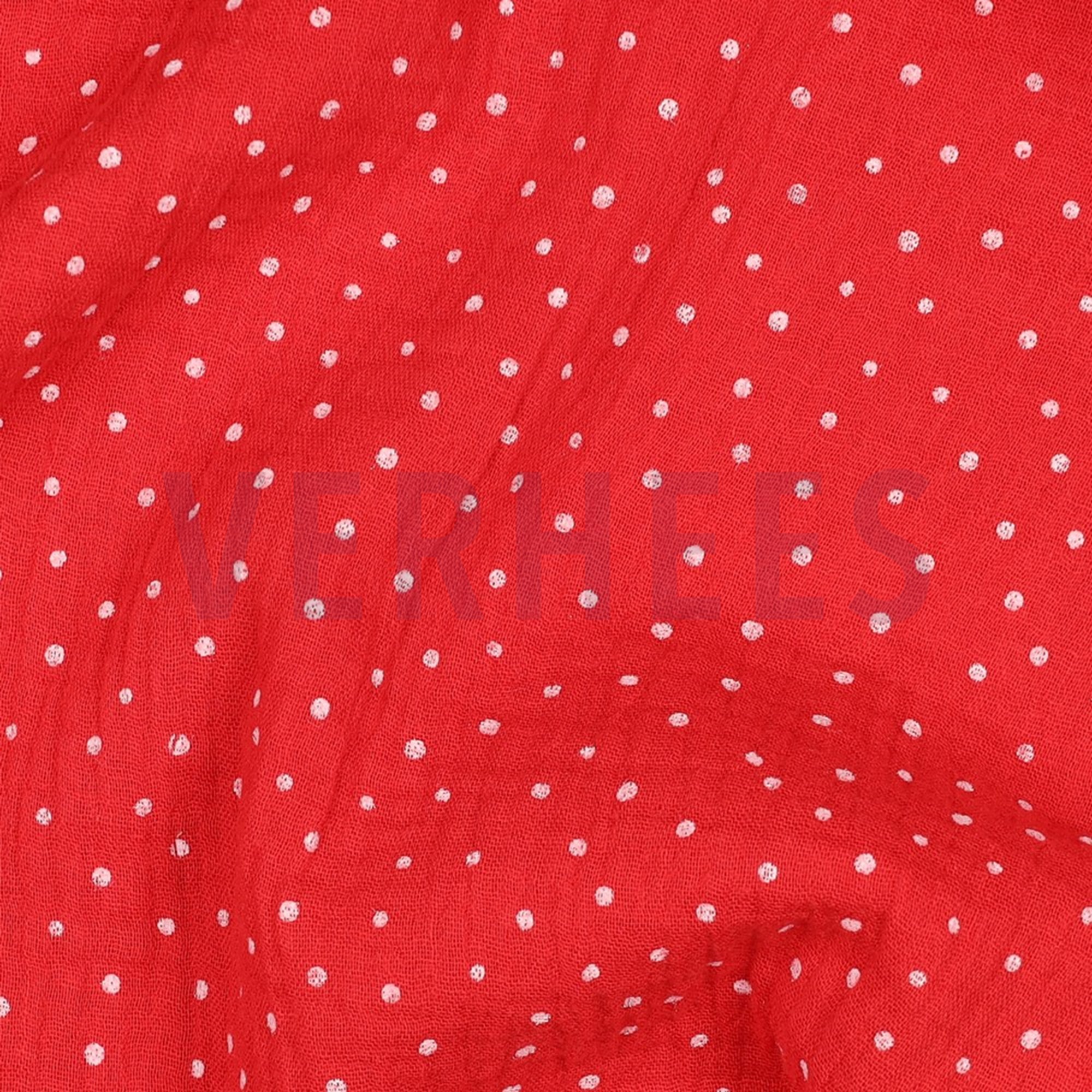 DOUBLE GAUZE LITTLE DOTS RED (high resolution) #2