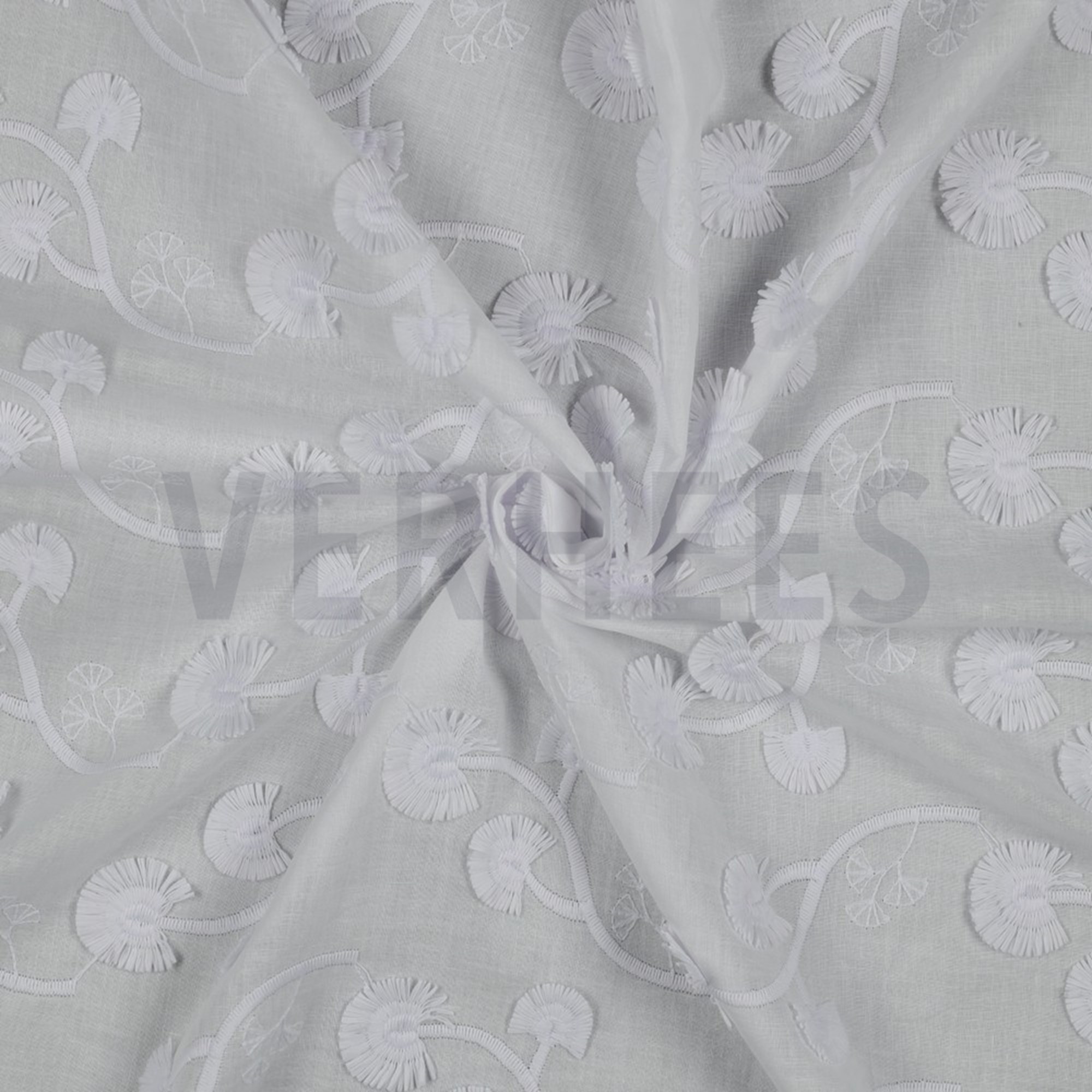COTTON VOILE EMBROIDERY FLOWERS WHITE (high resolution) #2