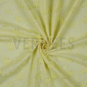 COTTON VOILE EMBROIDERY FLOWERS YELLOW (thumbnail) #2