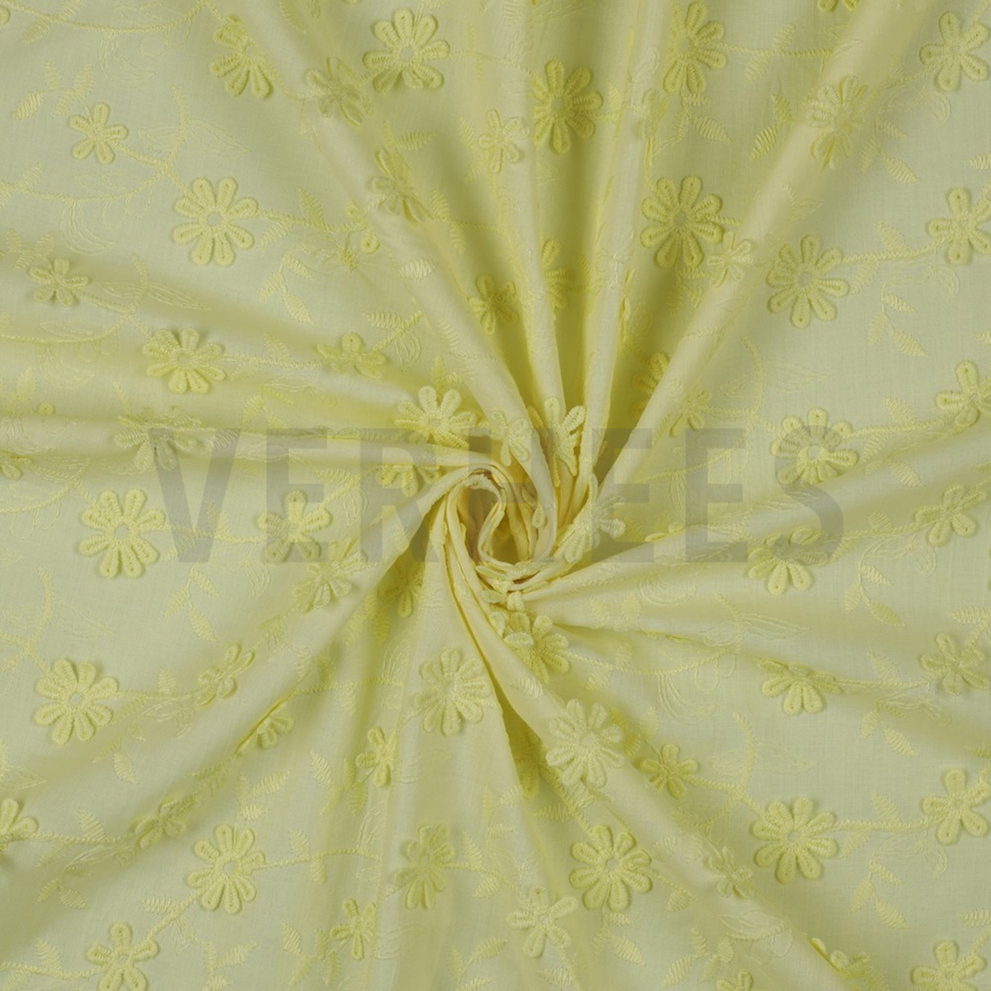 COTTON VOILE EMBROIDERY FLOWERS YELLOW (high resolution) #2