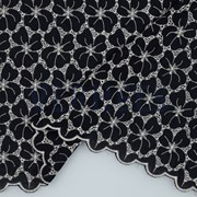 COTTON EMBROIDERY 2-SIDE BORDER NAVY (thumbnail) #2