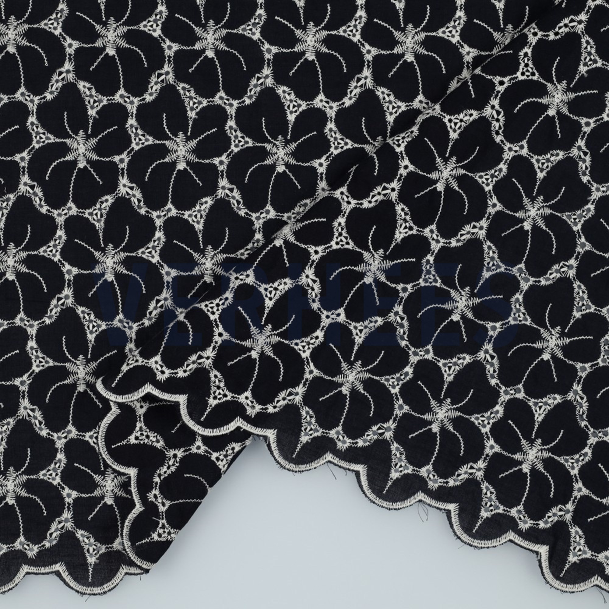 COTTON EMBROIDERY 2-SIDE BORDER NAVY (high resolution) #2