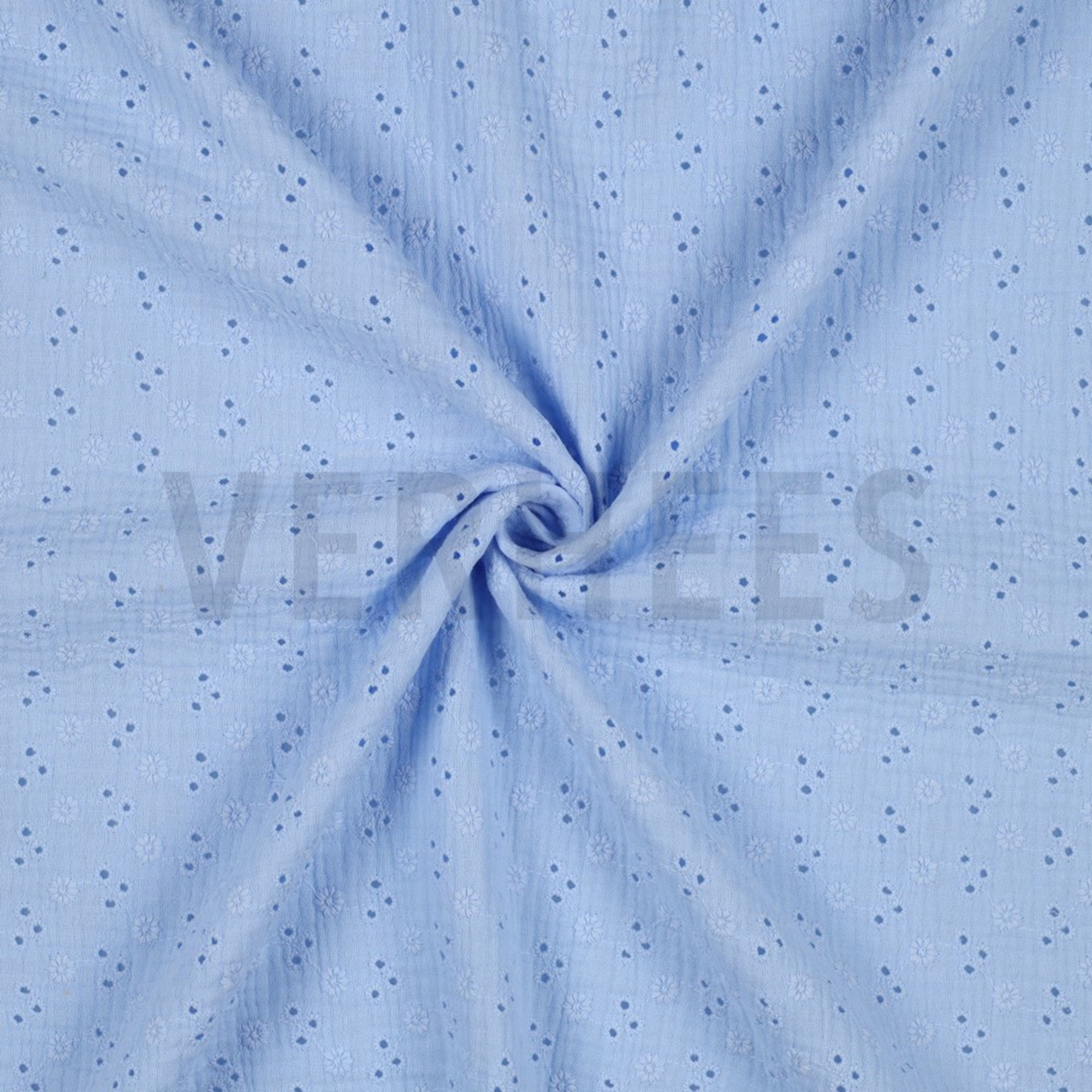 DOUBLE GAUZE EMBROIDERY FLOWERS LIGHT BLUE (high resolution) #2