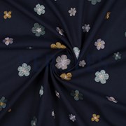 COTTON VOILE EMBROIDERY FLOWERS NAVY (thumbnail) #2