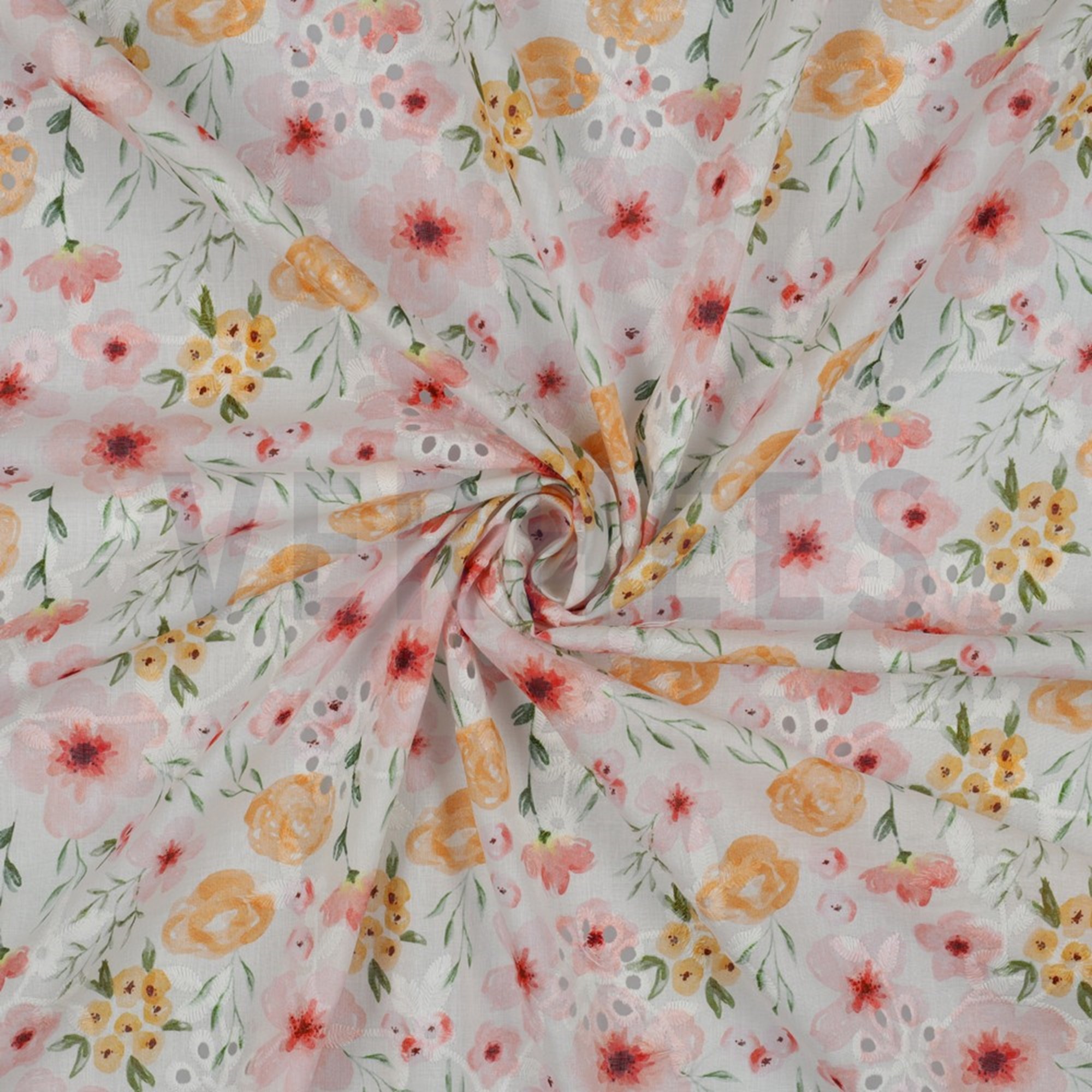 COTTON EMBROIDERY DIGITAL FLOWERS WHITE (high resolution) #2