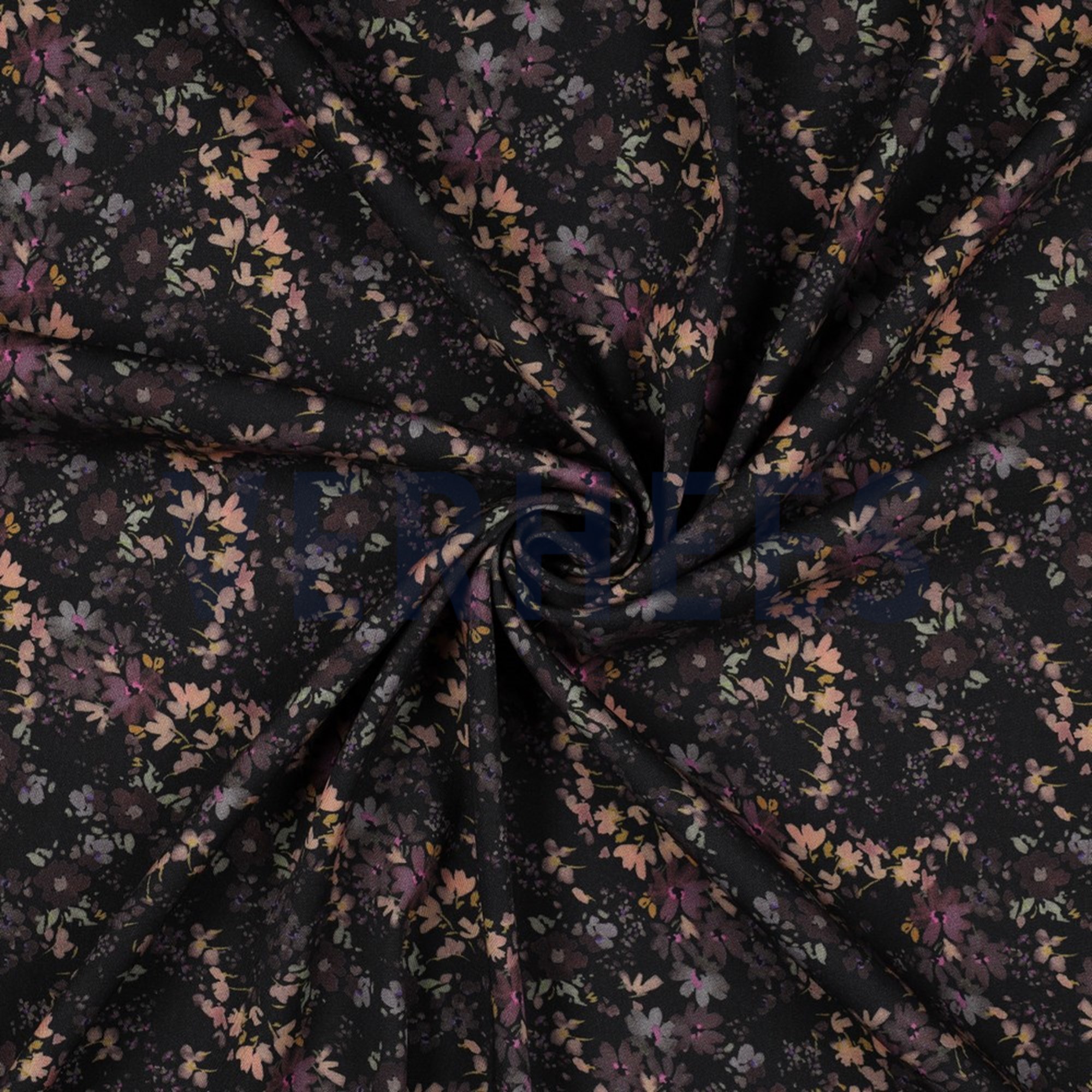 ROSELLA STRETCH DIGITAL FLOWERS BLACK (high resolution) #2