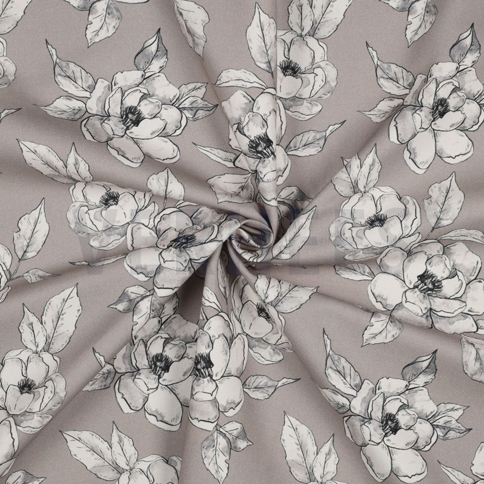 CANVAS DIGITAL FLOWERS TAUPE (high resolution) #2