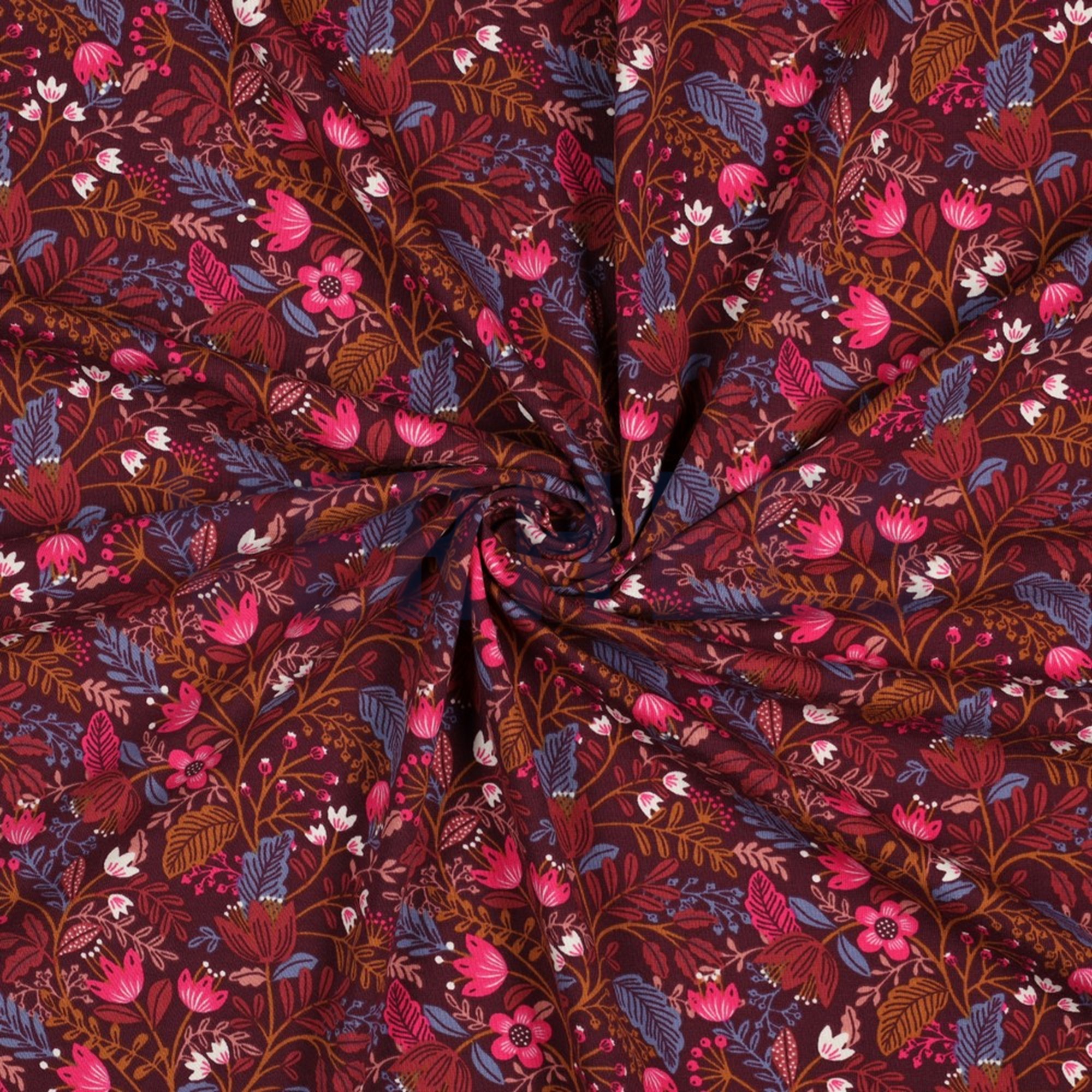 JERSEY FLOWERS BORDEAUX (high resolution) #2