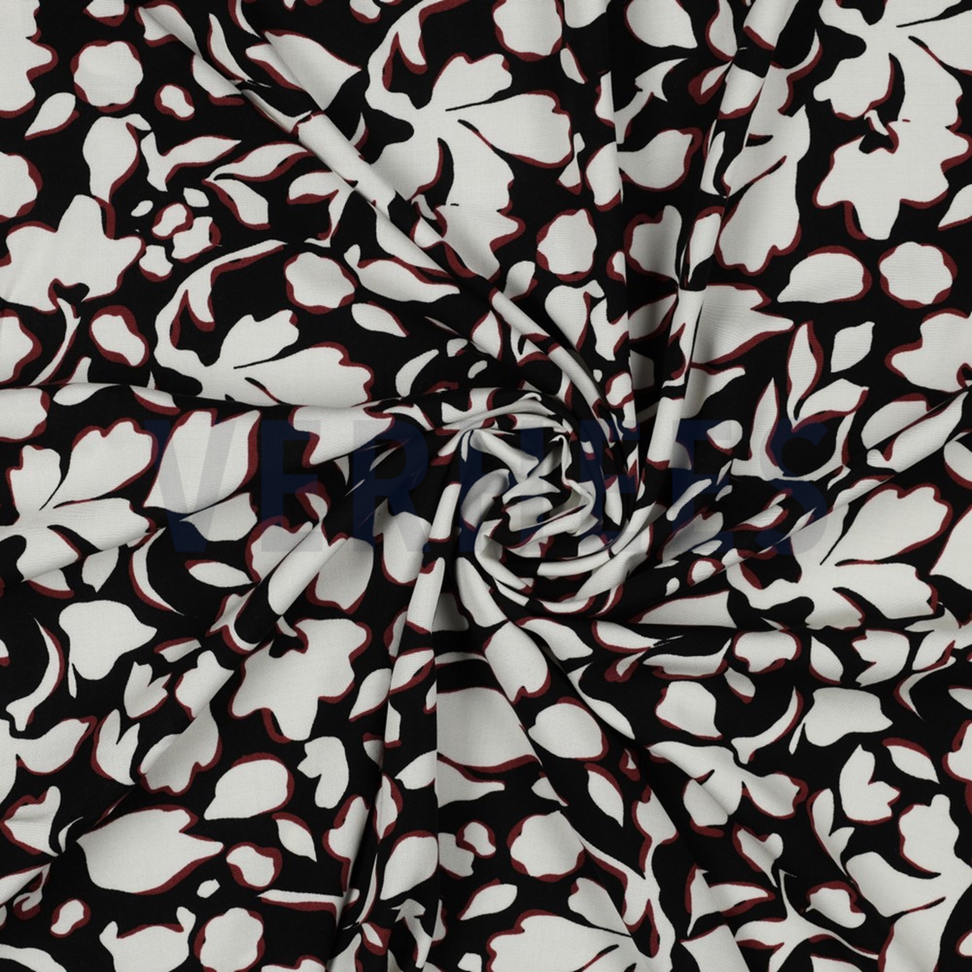 VISCOSE POPLIN STRETCH BIG FLOWERS BLACK (high resolution) #2