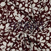VISCOSE POPLIN STRETCH BIG FLOWERS BORDEAUX (thumbnail) #2