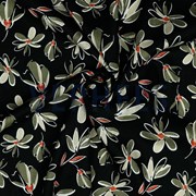 LINEN VISCOSE WASHED FLOWERS BLACK (thumbnail) #2