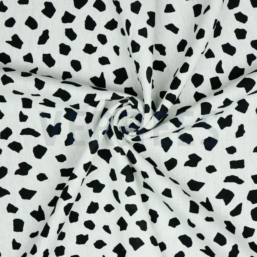 LINEN VISCOSE WASHED DOTS WHITE #2