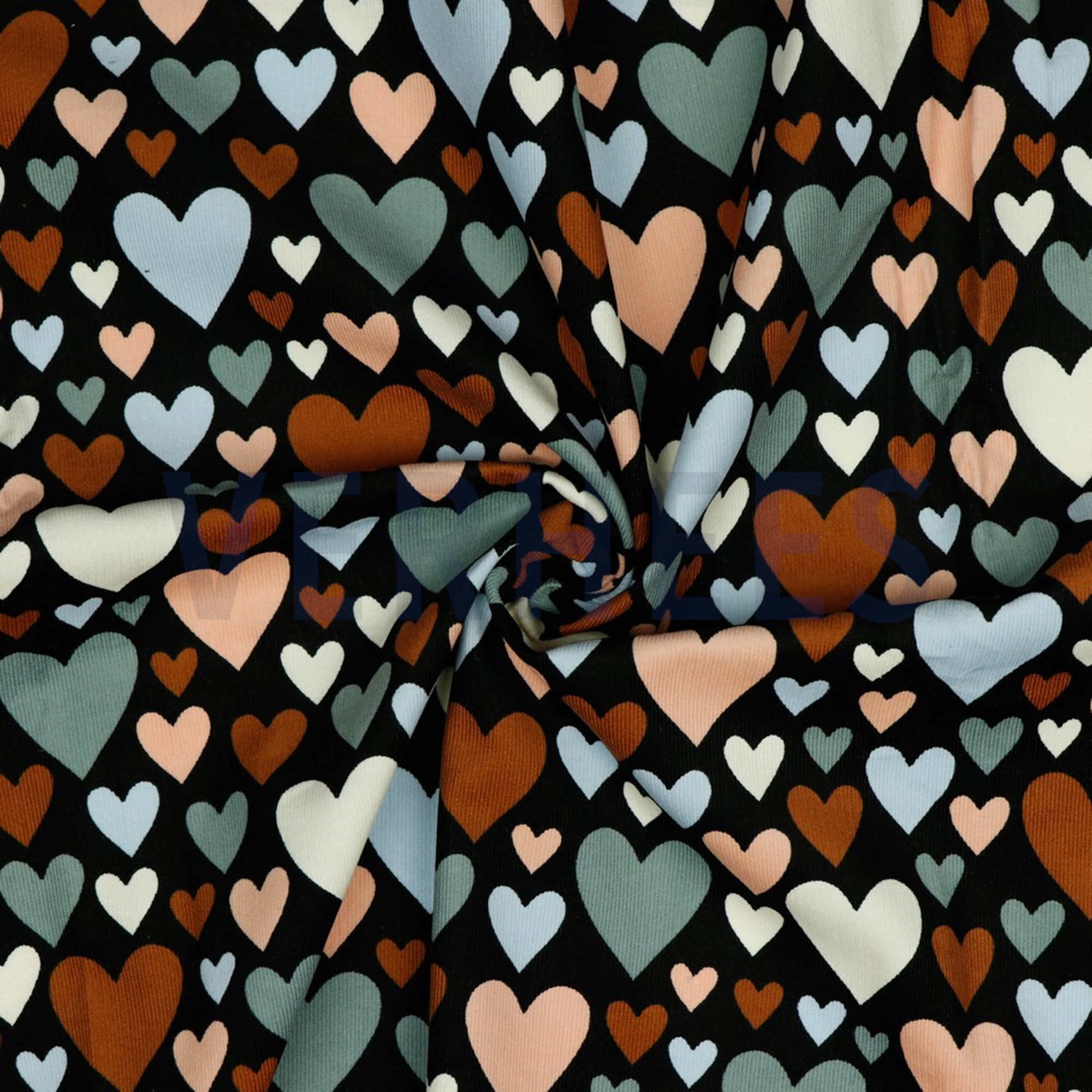 BABYCORD HEARTS BLACK (high resolution) #2